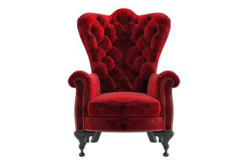 Red chair isolated on transparent background