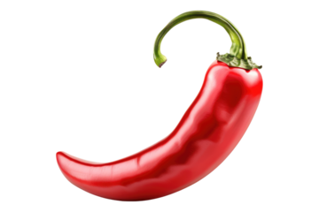 Red hot chili paper isolated on transparent background