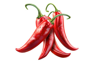 Red hot chili paper isolated on transparent background