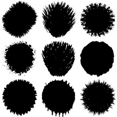 Image depicting black circles arranged on a white surface
