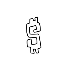 Hand drawn dollar sign icon 