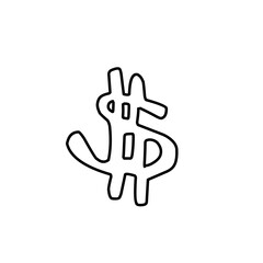 Hand drawn dollar sign icon 