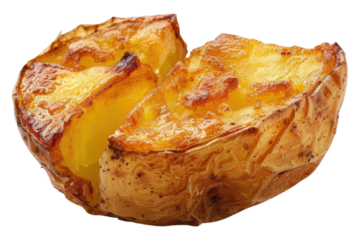 Roasted potato isolated on white background