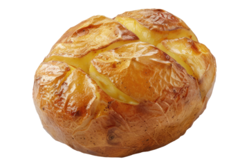 Roasted potato isolated on white background