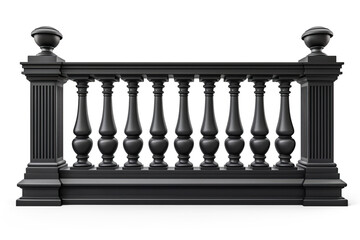 Black marble balustrades with pillars