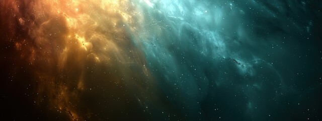 A background with a gradient from light to dark, with the lightest point being a blank cyan and orange space.