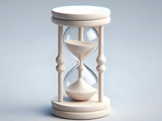 3d abstract sand clock in white background