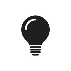 Black light bulb on white background.