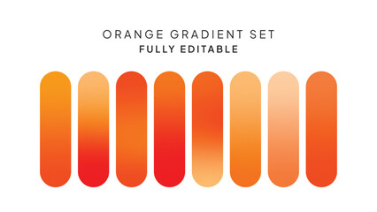 Obraz premium Set of Orange Gradients Background, Abstract Orange Gradient Collection Background Vector