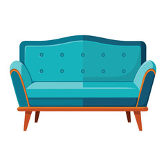 blue sofa isolated on white