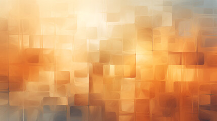 abstract background with soft orange and beige, squares and rectangles in various sizes and blurred textures produce effects of gradient mosaic, subtle lights add depth to the image