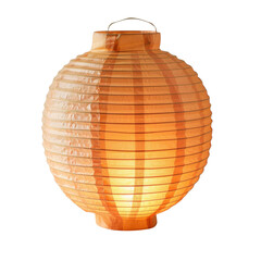 Beautifully lit paper lantern with a warm glow, perfect for decorations, festivals, and creating a cozy ambiance in any setting.