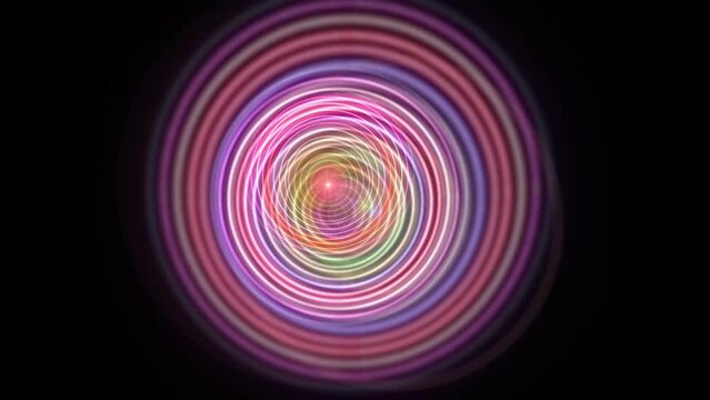 random radial shapes moving with multiple colors. Optical illusion video effect.