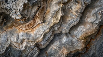 A close-up of a rock formation with interesting textures and patterns, evoking a sense of natural beauty and wonder.