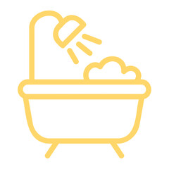Bathtub icon with style outline fill