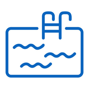 recommend clip art: Swimming pool icon with style outline fill
