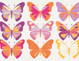Fototapeta premium Set of butterfly isolated on white
