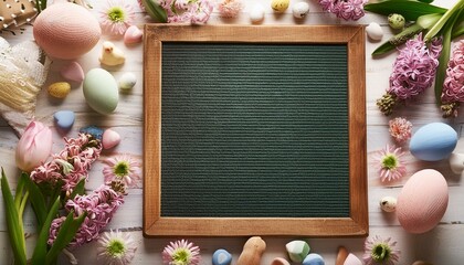 Step into the virtual realm of a pregnancy announcement gathering with this meticulously curated overhead view. Anchoring the scene is an empty letterboard