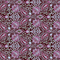 Ethnic Geometric boho seamless pattern. colourfull Repeating background. floral Cloth design, wallpaper.