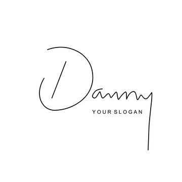 Danny name signature logo vector design