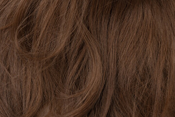 Long human brown hair background texture close up