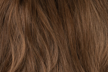 Long human brown hair background texture close up