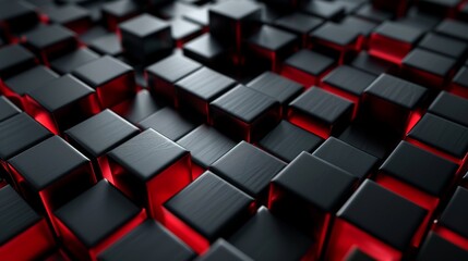 Isolated grey and red squares with a modern background