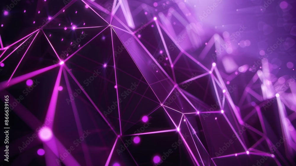 Poster an abstract science geometrical network background with connecting dots and lines. structure and com