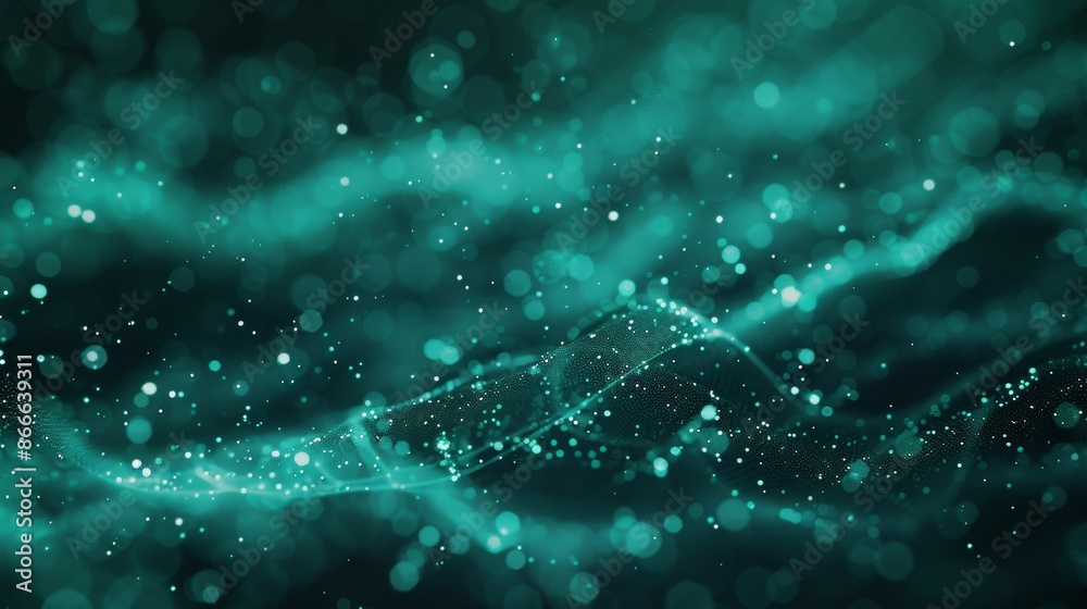 Poster data visualization. digital background. analytics representation. wave of particles. 4k rendering.