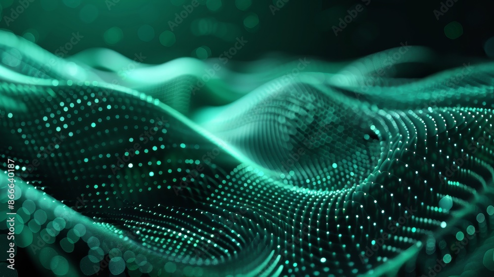 Poster futuristic technology flow background with a dynamic wave. 3d rendering.