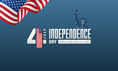 USA Independence Day on banner template. suitable for greeting cards, posters, banners, etc