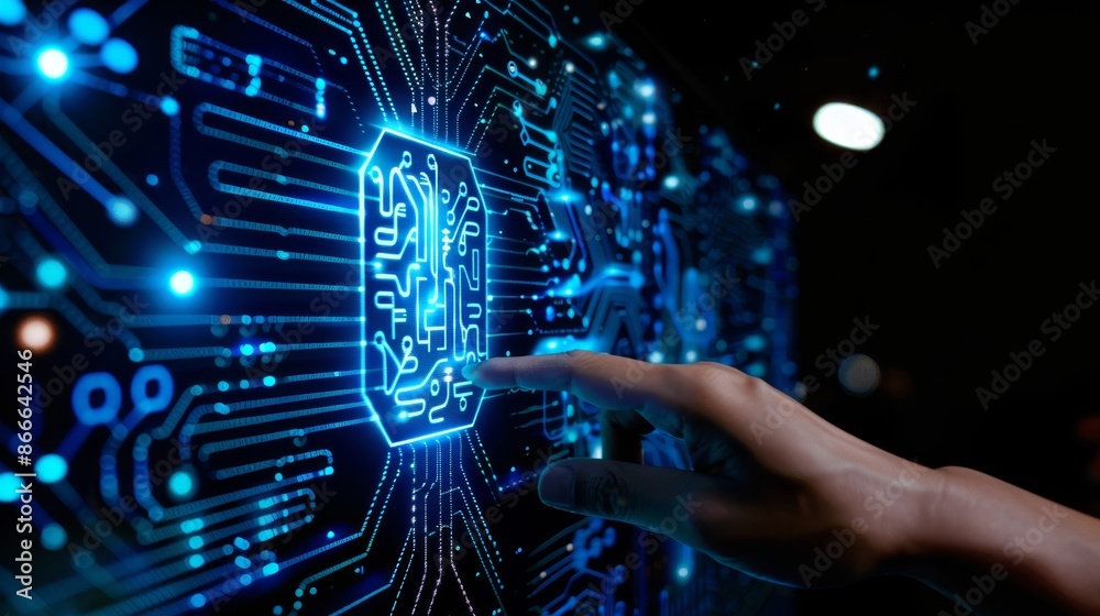 Poster stock (ai) with machine deep learning and data mining, and other modern computer technologies ui by 