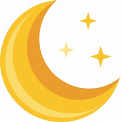 yellow night moon symbol with stars 