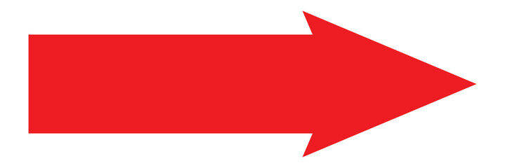 Long Red arrow  icon. Red horizontal arrow. Straight long arrow, eps10