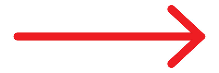 Long arrows icon. Vector of trendy long arrow left and right in flat style. Red arrow vector illustration.  Red pointer, direction, position symbol and double arrow icon isolated. eps 10