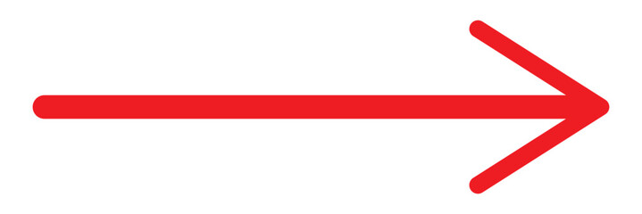 Long arrows icon. Vector of trendy long arrow left and right in flat style. Red arrow vector illustration.  Red pointer, direction, position symbol and double arrow icon isolated. eps 10