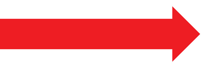 Horizontal long Red straight arrow icon eps10