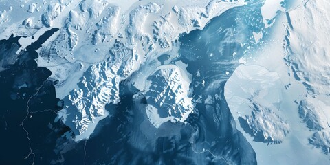 Aerial View of Snow-Covered Mountain Landscape in Wintertime
