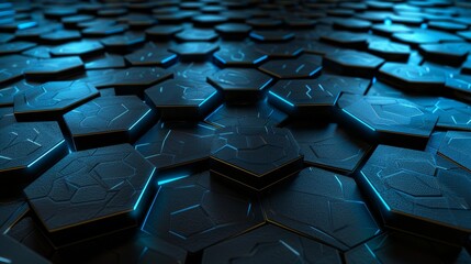 Obraz premium Isolated hexagons in greys and blues on a modern background