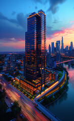 Obraz premium city skyline at night