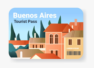 Colorful cityscape with buildings trees and blue sky in a minimalistic style