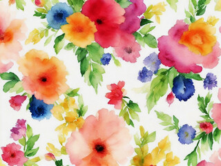 Tropical exotic pink red black orchid smaller wild flowers jungle palm leaves liquid fluid painted watercolor Hand drawn Enigmatic Spring summer season Blooming seamless flower blossom pattern design