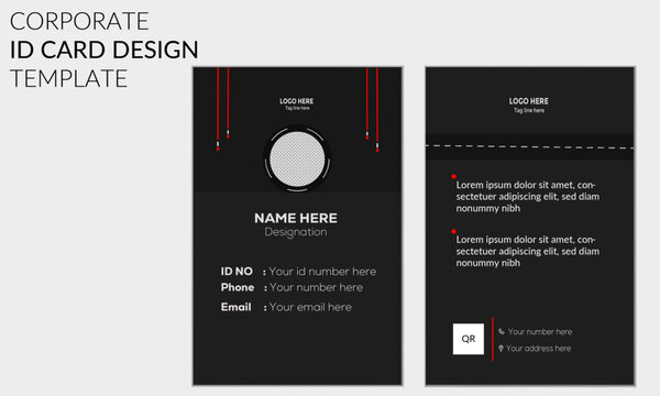 Modern creative minimal business ID card and name card template design. creative vector office staff ID card design layout