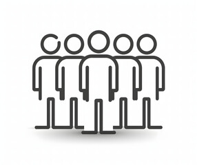 black and white icon of an outline of people in  groups