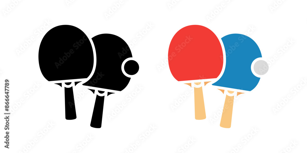 Wall mural Ping pong icon set. Table tennis racket Symbol. Table tennis sign. for mobile concept and web design. vector illustration on white background