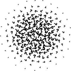 Question mark seamless pattern . Vector seamless pattern with question marks. Monochrome hipster background. Hand drawn random black punctuation marks.