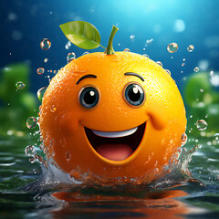 orange in water splash