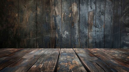 Aged wooden backdrop Dark wood table or floor
