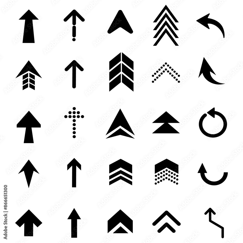 Fototapete set of custom arrow icons. vector set of icons representing arrows.