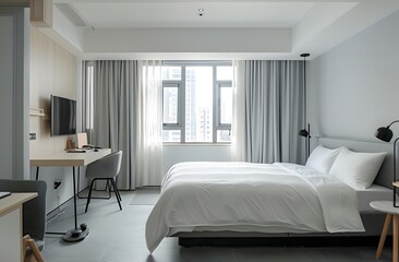 interior of an American style hotel room